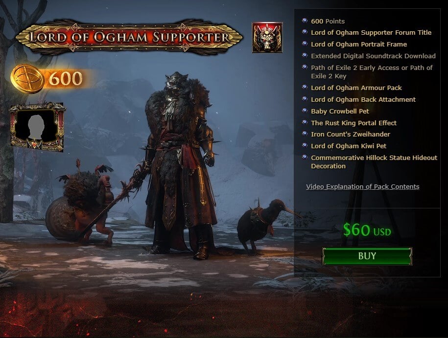 poe 2 supporter pack 60